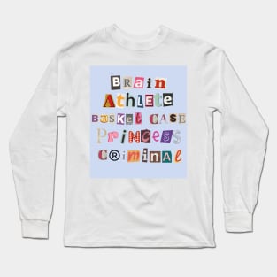 Brain Athlete Basket Case Princess Criminal Breakfast Club Print Long Sleeve T-Shirt